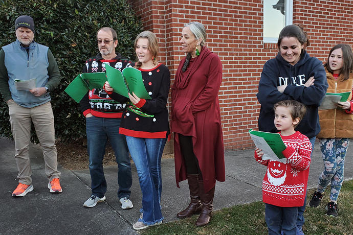 Since the Haywood Emerging Faith Community launched during Advent, one of its first outreach ministries was caroling at assisted-living centers and the homes of people in the Lake Junaluska, Waynesville and Clyde communities in North Carolina. Photo courtesy of Haywood Emerging Faith Community.